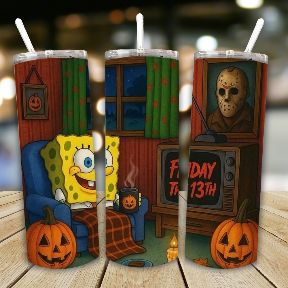Made To Order Halloween Themed 20 Oz Tumbler with Cartoon Design